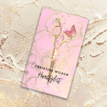 scissors butterfly ink splashes business card