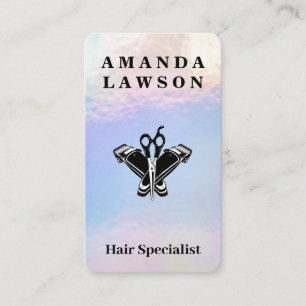 Scissors Clippers   Iridescent   Hair Stylist Business Card