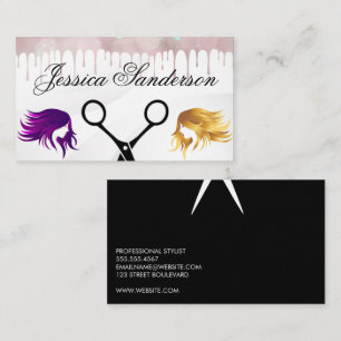 Scissors Colour Dye Womens Hair Business Card