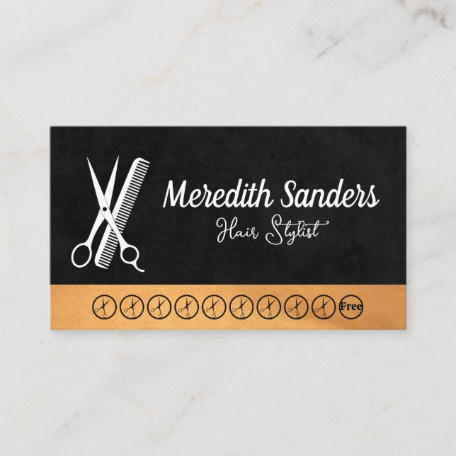 Scissors Comb Logo | Punch Card (Front)