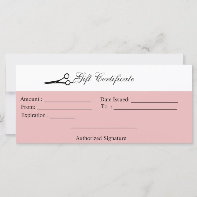 Scissors Gift Certificate (Front)