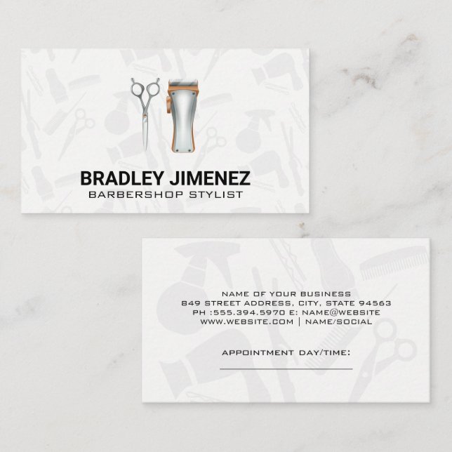 Scissors | Hair Clippers Appointment Card (Front/Back)