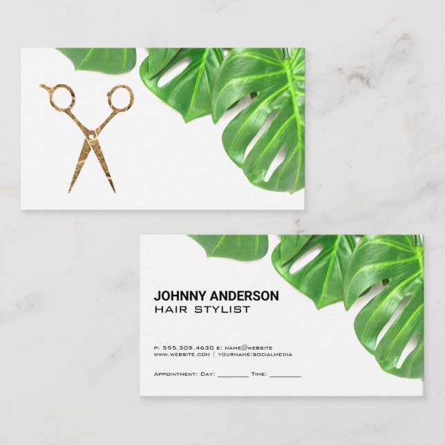 Scissors | Monstera Appointment Card (Front/Back)