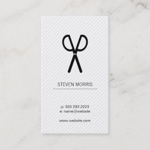 Scissors / Stripes (grey) Business Card