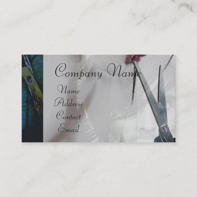 Scissors vintage fashion business card (Front)