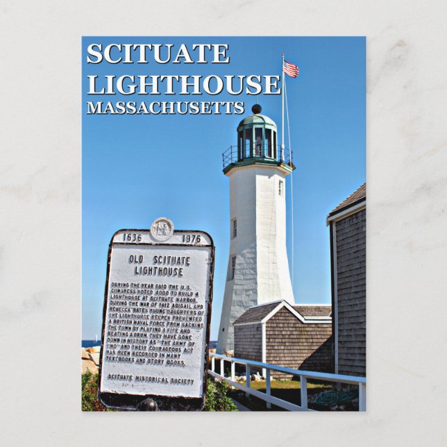 Scituate Lighthouse, Massachusetts Postcard (Front)
