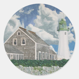 Scituate Lightkeeper's House Classic Round Sticker