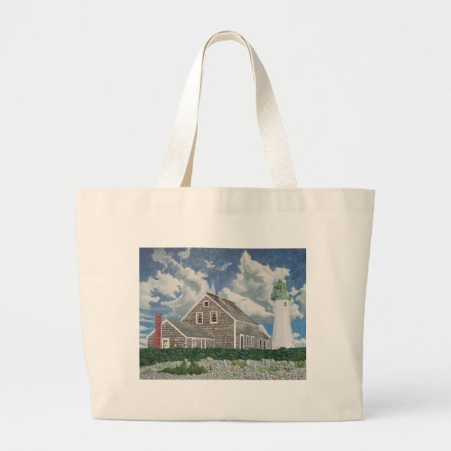 Scituate Lightkeeper's House Large Tote Bag (Front)
