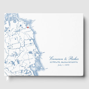 Scituate Massachusetts Map Elegant Wedding Guest Book