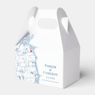 Scituate Massachusetts Wedding Map Elegant  Favour Box