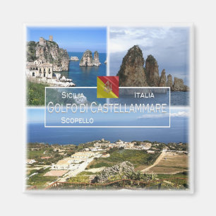 SCL005 GULF OF CASTELLAMMARE Mosaic, Italy, Fridge Magnet