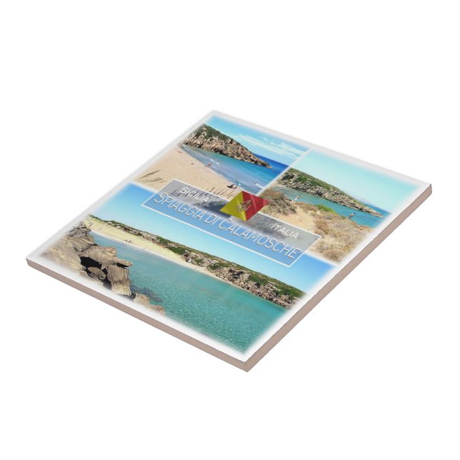 SCL010 CALAMOSCHE BEACH, Mosaic, Sicily, Ceramic Tile (Side)