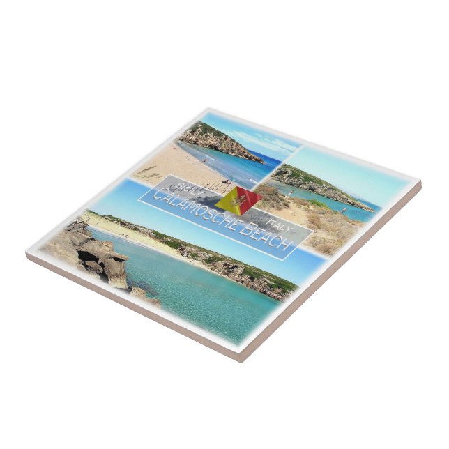 SCL021 CALAMOSCHE BEACH, Mosaic, Sicily, Ceramic Tile (Side)