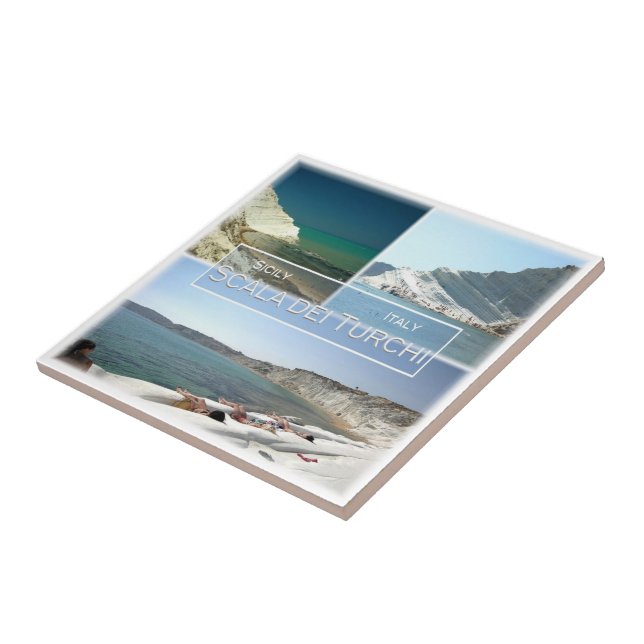 SCL022 SCALA DEI TURCHI, Mosaic, Sicily, Ceramic Tile (Side)
