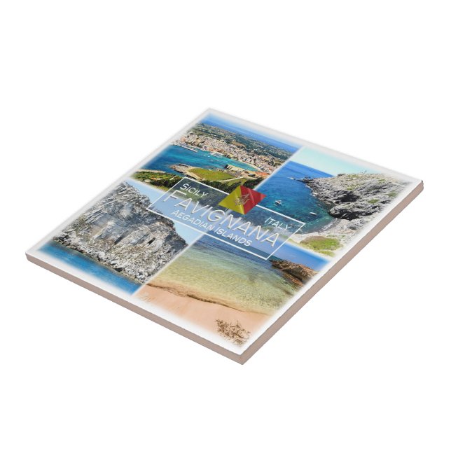 SCL026 FAVIGNANA ISLAND, Mosaic, Sicily, Ceramic Tile (Side)