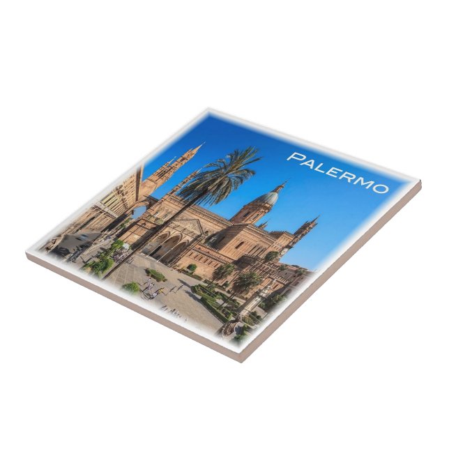 SCL030 PALERMO, Panorama, Sicily,  Italy Ceramic Tile (Side)