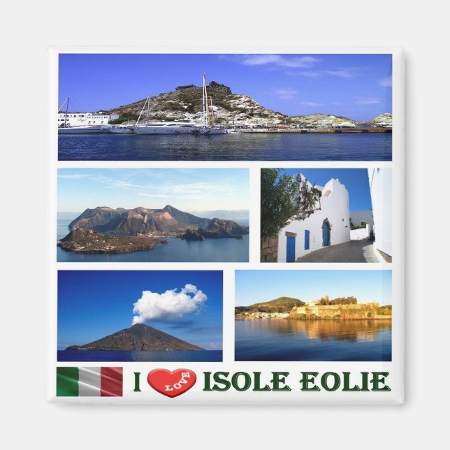 SCL031 AEOLIAN ISLANDS I Love, Sicily, Fridge Magnet (Front)