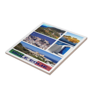 SCL033 AEOLIAN ISLANDS Mosaic, Sicily, Ceramic Tile