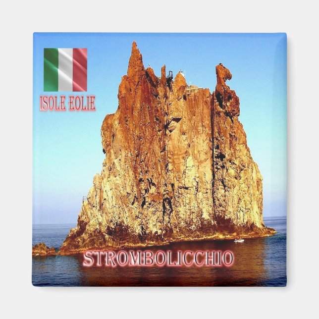 SCL037 STROMBOLI, Strombolicchio  Sicily, Fridge Magnet (Front)