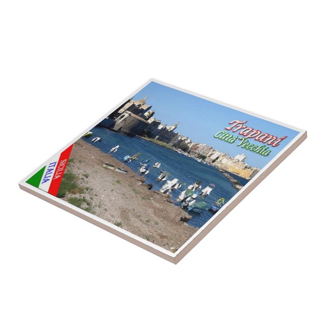SCL057 TRAPANI, Old Town, Sicily,  Ceramic Tile (Side)