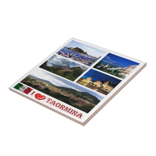 SCL059 TAORMINA, I Love, Mosaic Sicily, Ceramic Tile (Side)