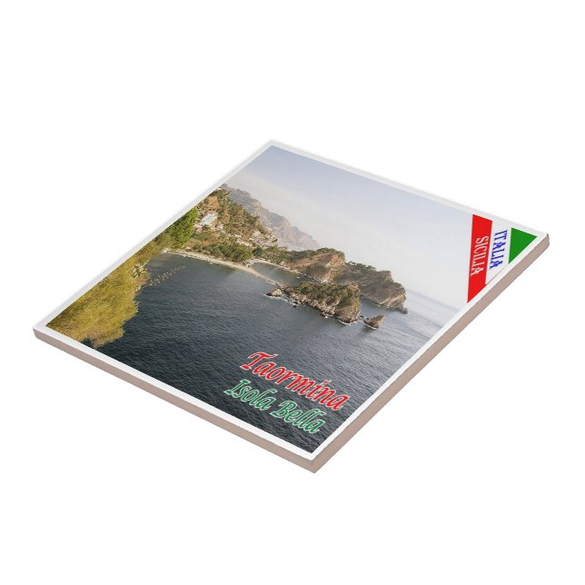 SCL068 TAORMINA, Isola Bella, Sicily, Ceramic Tile (Side)