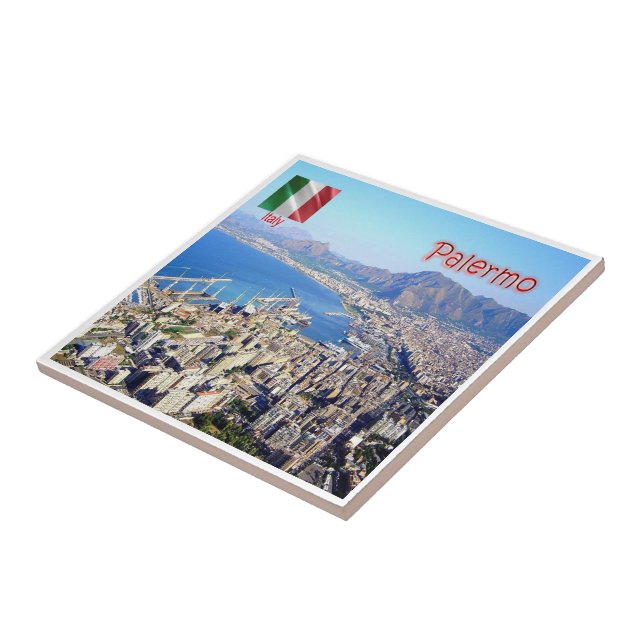 SCL074 PALERMO, Sicily, Italy, Ceramic Tile (Side)