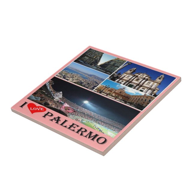 SCL075 PALERMO, I Love, Mosaic Sicily, Ceramic Tile (Side)