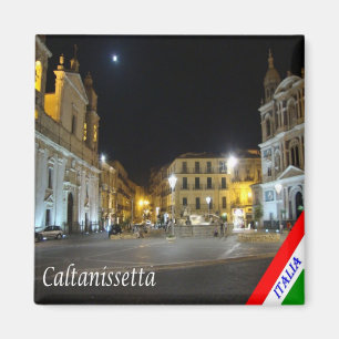 SCL091 CALTANISSETTA, Piazza Garibaldi, Fridge Magnet