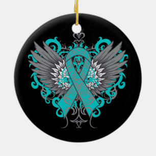 Scleroderma Awareness Cool Wings Ceramic Tree Decoration
