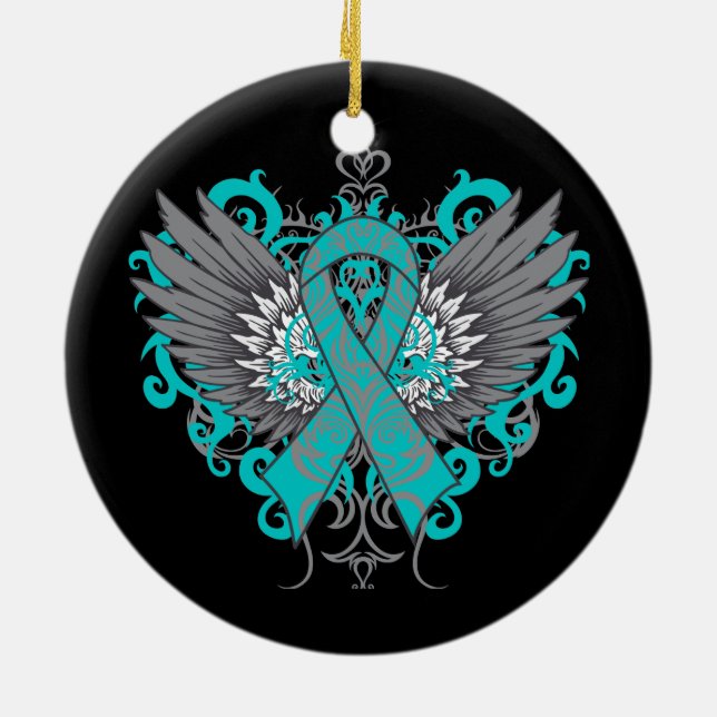 Scleroderma Awareness Cool Wings Ceramic Tree Decoration (Back)