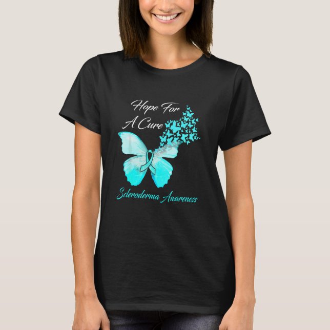 Scleroderma Awareness Hope For A Cure Butterfly T-Shirt (Front)
