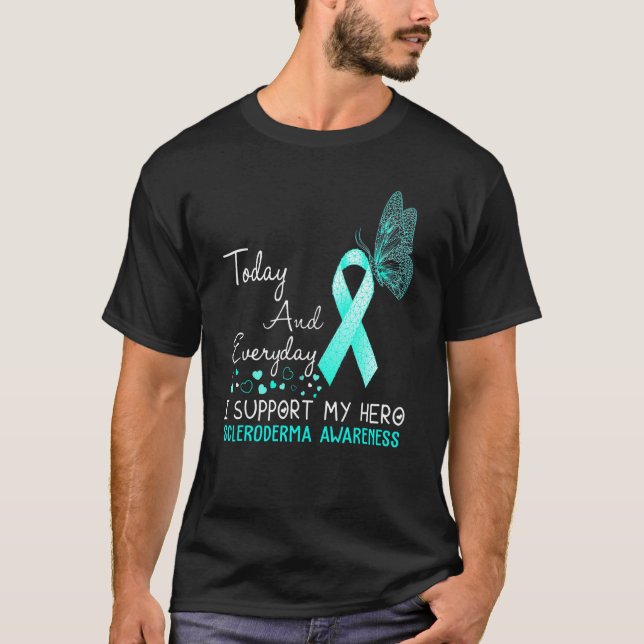 Scleroderma Awareness I Support My Hero Butterfly T-Shirt (Front)