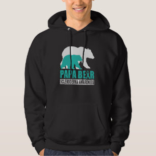 Scleroderma Awareness Papa Bear Teal Support Fathe Hoodie
