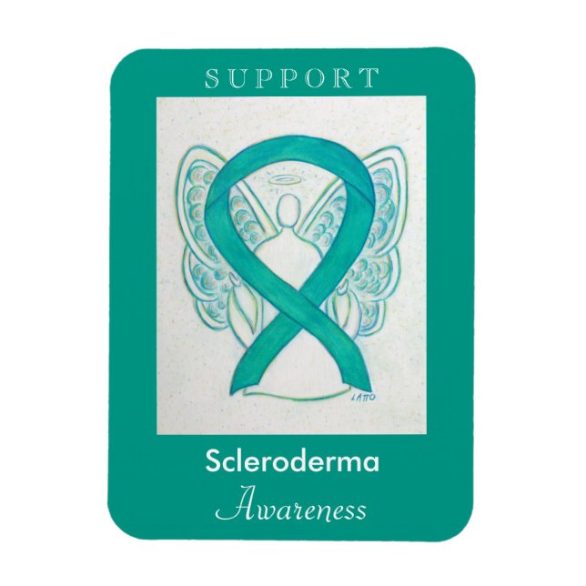 Scleroderma Awareness Ribbon Angel Custom Magnet (Vertical)