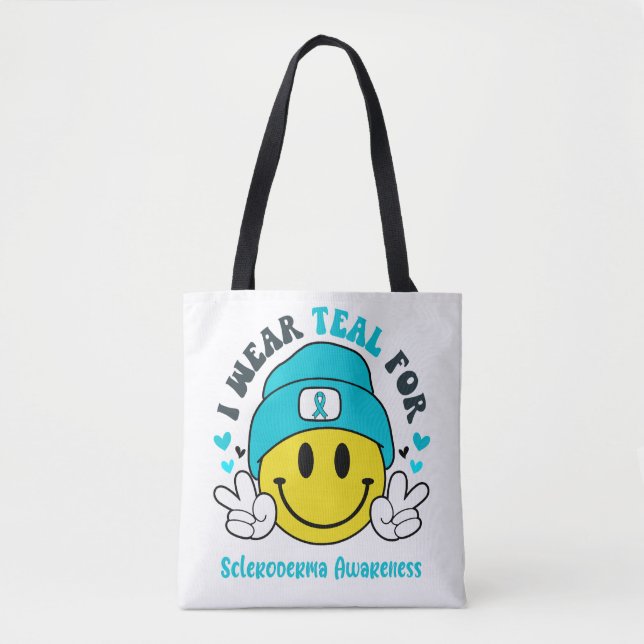 Scleroderma Awareness Ribbon Support Gifts Tote Bag (Front)