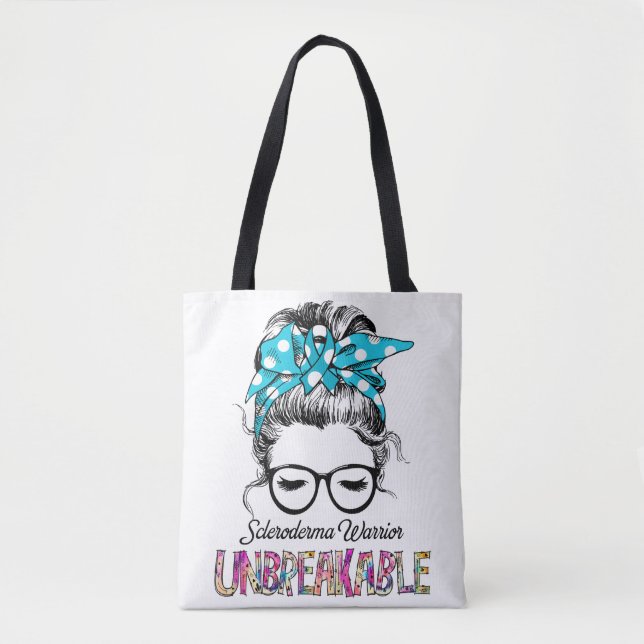 Scleroderma Awareness Ribbon Support Gifts Tote Bag (Front)