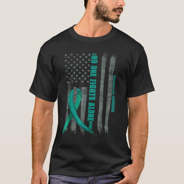 Scleroderma Awareness Systemic Sclerosis Ribbon Us T-Shirt (Front)