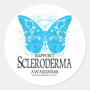 Scleroderma Butterfly 2 Classic Round Sticker
