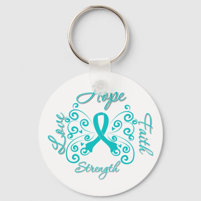Scleroderma Hope Motto Butterfly Key Ring (Front)