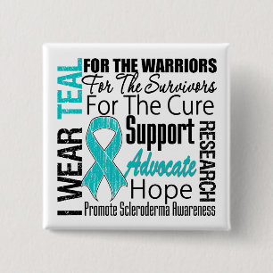 Scleroderma I Wear Teal Ribbon Tribute 15 Cm Square Badge
