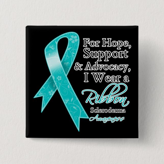 Scleroderma Support Hope Awareness 15 Cm Square Badge (Front)