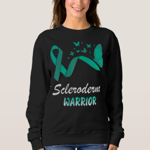 Scleroderma Warrior Butterfly Support Teal Ribbon Sweatshirt