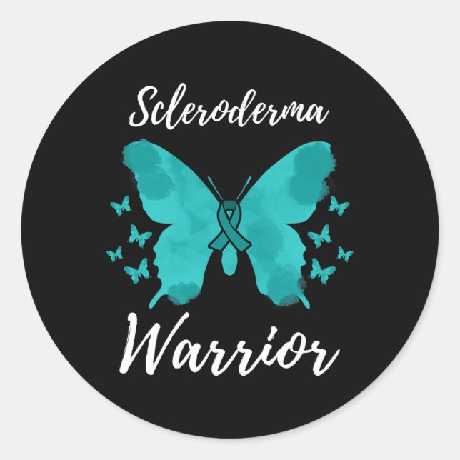 Scleroderma Warrior Scleroderma Awareness  Classic Round Sticker (Front)