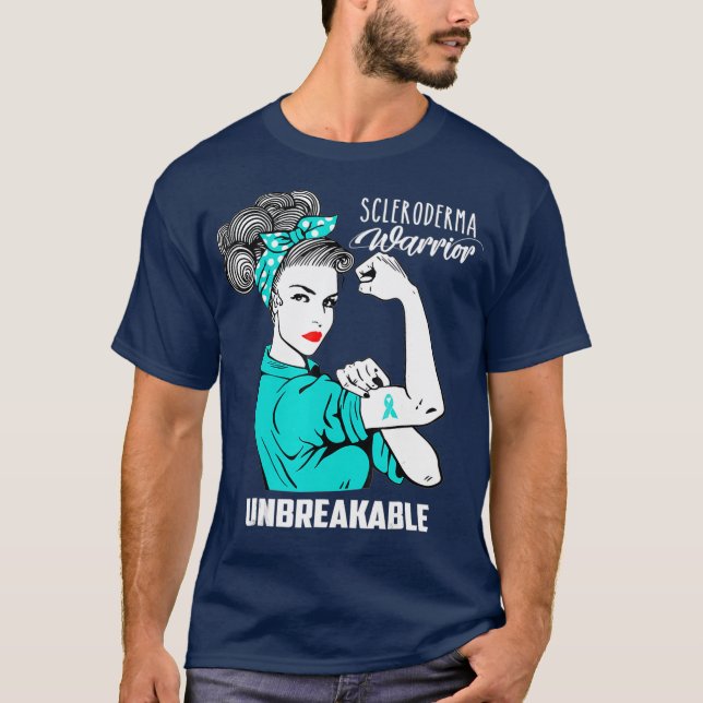 Scleroderma Warrior Unbreakable  Awareness Gift T-Shirt (Front)
