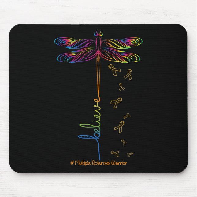 Sclerosis Awareness Dragonfly Ribon  Mouse Pad (Front)