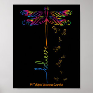 Sclerosis Awareness Dragonfly Ribon Poster