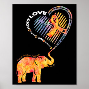 Sclerosis Awareness Faith Hope Love Support  Poster