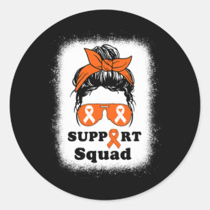 Sclerosis Awareness Messy Bun Support Squad Ms Mum Classic Round Sticker