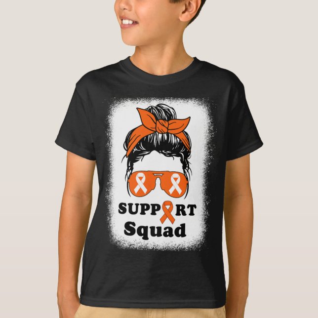 Sclerosis Awareness Messy Bun Support Squad Ms Mum T-Shirt (Front)